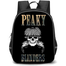 Peaky Blinders Backpack StudentPack - Peaky Blinders Logo With Skull On Black Background
