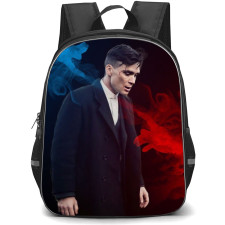 Peaky Blinders Backpack StudentPack - Tommy Shelby Standing Candid With Blue Red Smoke Effect