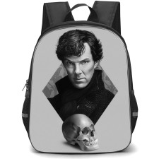 Sherlock Backpack StudentPack - Sherlock Grayscale Portrait On Skull Poster