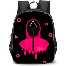 Squid Game Backpack StudentPack - Squid Game Soldier Illustration Art On Black Background