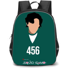 Squid Game Backpack StudentPack - Seong Gi-Hun 456 Minimalist Avatar On Green Background