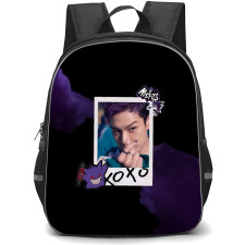 Squid Game 2 Thanos Backpack StudentPack - Thanos Showing Finger Heart Sticker On Dark Purple Background
