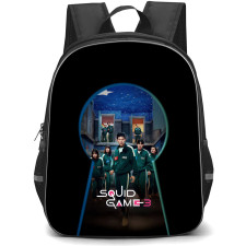 Squid Game 3 Backpack School Bag StudentPack - Squid Game 3 Team in Key Hole