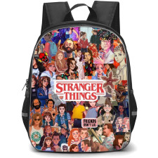 Stranger Things Backpack School Bag StudentPack - Stranger Things Cartoon Characters Collage