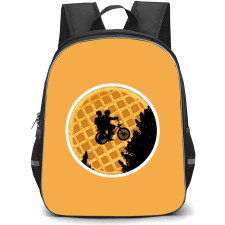 Stranger Things Backpack School Bag StudentPack - Stranger Things Chibi Cycle Riding Icon Portrait Art