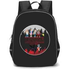 Stranger Things Backpack School Bag StudentPack - Stranger Things Chibi's Upside Down Portrait Icon