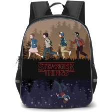 Stranger Things Backpack School Bag StudentPack - Stranger Things Children Running on Grass with Their Bags Art