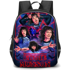 Stranger Things Eddie Munson Backpack School Bag StudentPack - Eddie Munson Long Hairs and Show Expressions Frame Art