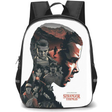 Stranger Things Eleven Backpack School Bag StudentPack - Eleven Netflix Series Poster with Grey Background
