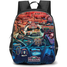 Stranger Things Backpack School Bag StudentPack - Stranger Things Hawkins Map Wall Poster