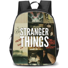 Stranger Things Backpack School Bag StudentPack - Stranger Things Movie Different Activities Collage