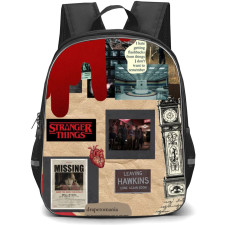 Stranger Things Backpack School Bag StudentPack - Stranger Things News Headlines with Scene Shorts Poster