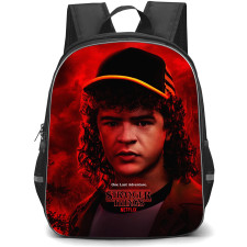 Stranger Things Backpack School Bag StudentPack - Stranger Things 5 Dustin Henderson Profile Red Background