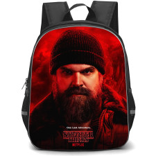 Stranger Things Backpack School Bag StudentPack - Stranger Things 5 Jim Hopper Profile Red Background