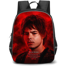 Stranger Things Backpack School Bag StudentPack - Stranger Things 5 Jonathan Byers Profile Red Background