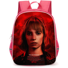 Stranger Things Backpack School Bag StudentPack - Stranger Things 5 Robin Buckley Profile Red Background