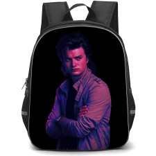 Stranger Things Steve Backpack School Bag StudentPack - Steve Fierce Portrait In Black Background