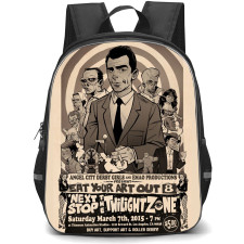The Twilight Zone Backpack StudentPack - The Twilight Zone Black And White Vintage Comic Illustration
