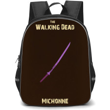 The Walking Dead Backpack StudentPack - Michonne Purple Sword On Brown Background