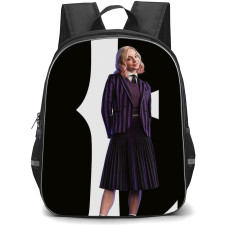Wednesday Backpack StudentPack - Enid Sinclair Standing On White And Black Background