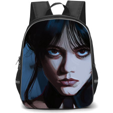 Wednesday Backpack StudentPack - Jenna Ortega Portrait Illustration Art