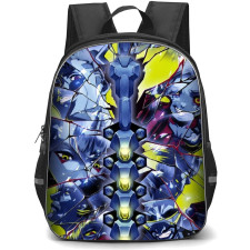 Cyberpunk Edgerunners Backpack School Bag StudentPack - Cyberpunk Edgerunners Characters Crack Reflection Poster