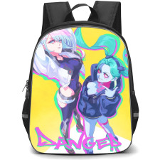 Cyberpunk Edgerunners Backpack School Bag StudentPack - Lucy And Rebecca Neon Portrait Poster