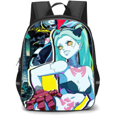 Cyberpunk Edgerunners Rebecca Backpack School Bag StudentPack - Rebecca Fierce Portrait Collage