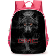 GMC Backpack School Bag StudentPack - GMC Logo On Intense Gaze Of A Wolf Background