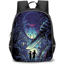 Friday The 13th Backpack StudentPack - Jason Holding Knife Illustration