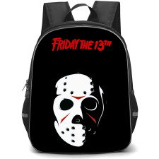 Friday The 13th Backpack StudentPack - Friday The 13th Mask Black Background