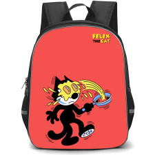 Felix the Cat Backpack StudentPack - Felix The Cat Holding Pan Spilling Oil Red Background