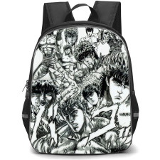 Fist Of The North Star Kenshiro Backpack School Bag StudentPack - Kenshiro Fierce Collage Manga Portrait