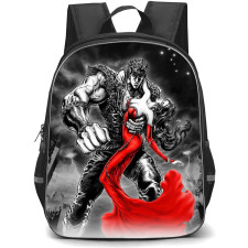 Fist Of The North Star Backpack School Bag StudentPack - Kenshiro And Yuria In Gray Fierce Portrait
