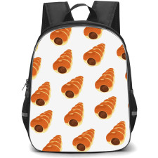 Food Pattern School Backpack StudentPack - Chocolate Cornet Illustration Pattern Art On White Background