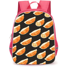 Food Pattern School Backpack StudentPack - Illustration of Grilled Dumplings Pattern Art On Dark Background