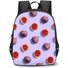 Food Pattern School Backpack StudentPack - Fig Pattern Art On Purple Background