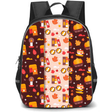 Food Pattern School Backpack StudentPack - Flat Autumn Patterns Art Poster