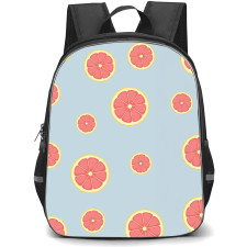 Food Pattern School Backpack StudentPack - Grapefruit Sliced Pattern Art On Gray Background