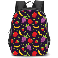 Food Pattern School Backpack StudentPack - Hand Drawn World Food Safety Day Pattern Art On Black Background