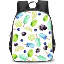 Food Pattern School Backpack StudentPack - Ice Cream And Fruits Pattern Art Poster