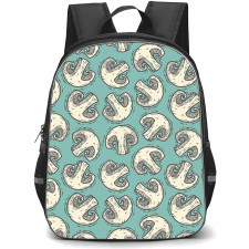 Food Pattern School Backpack StudentPack - Champignon Mushroom Pattern Art Poster
