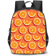 Food Pattern School Backpack StudentPack - Orange Sliced Pattern Art on Yellow Background