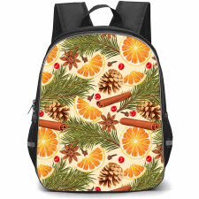 Food Pattern School Backpack StudentPack - Orange Spice Pattern Art On Beige Background