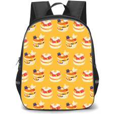 Food Pattern School Backpack StudentPack - PanCakes Pattern Art On Yellow Background