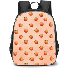Food Pattern School Backpack StudentPack - Peach Pattern Art On Pink Background