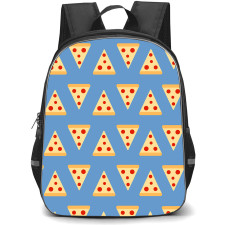 Food Pattern School Backpack StudentPack - Sliced Pizza Vector Pattern Art On Blue Background