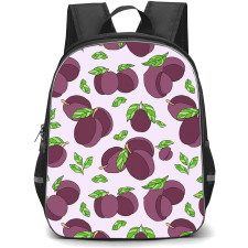 Food Pattern School Backpack StudentPack - Plum Fruits Illustration Pattern Art Poster