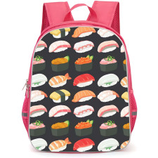Food Pattern School Backpack StudentPack - Sushi Pattern Art On Dark Background