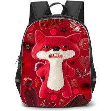 Fuggler Sketchy Squirrel Backpack StudentPack - Sketchy Squirrel Portrait Collage In Red Background